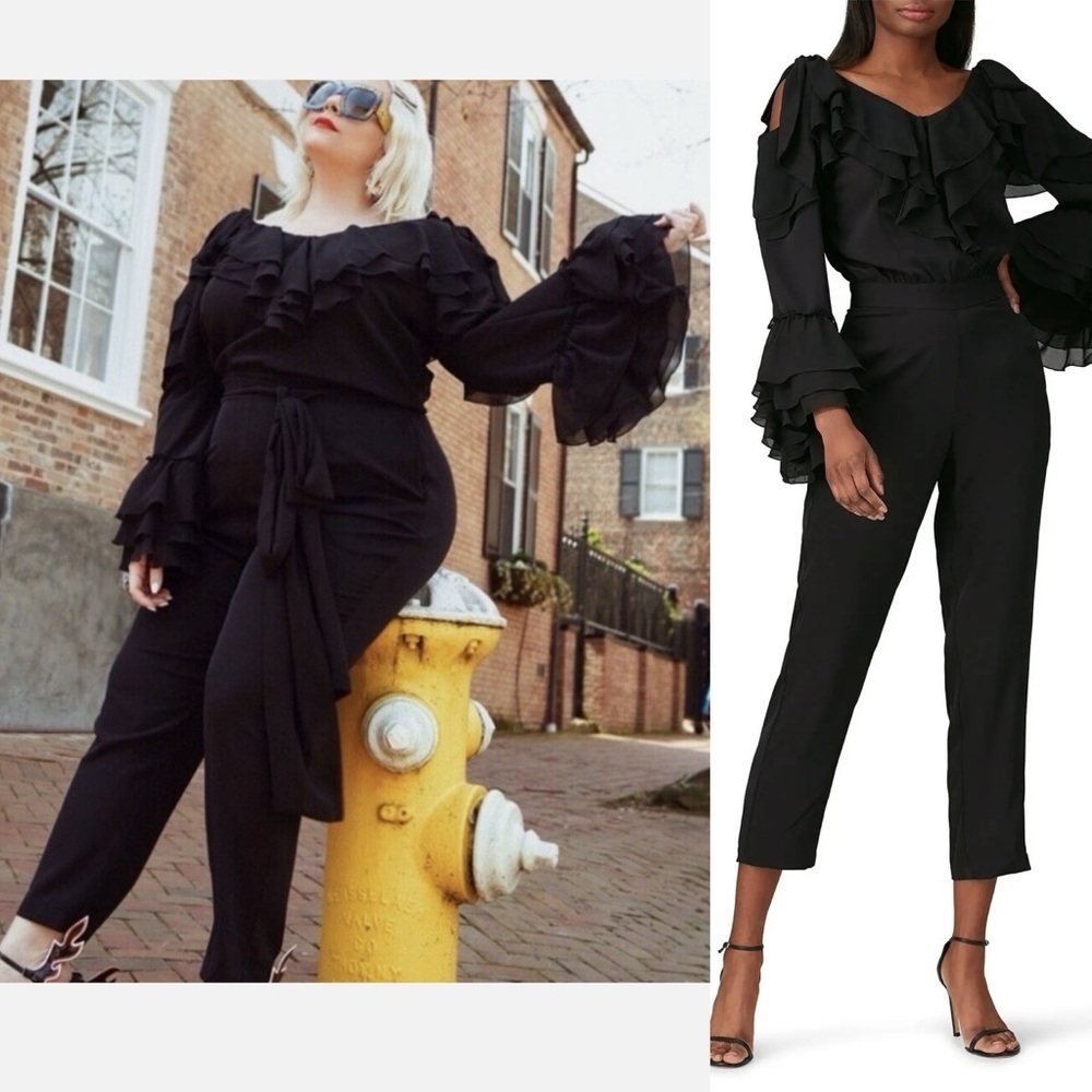 Universal Standard Black Ruffle Jumpsuit